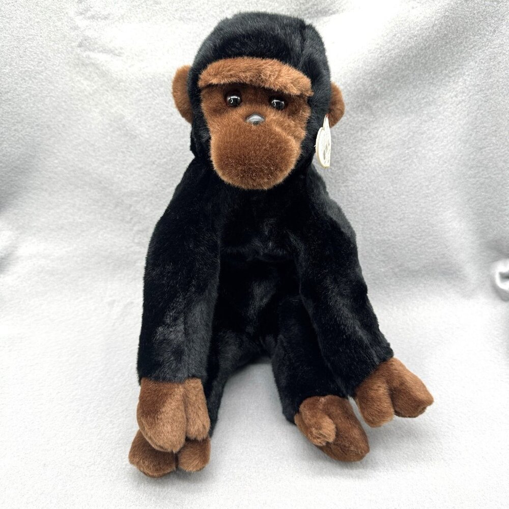 Vintage Congo Gorilla Black Plush Stuffed Animal TY Beanie Buddies 1999 12"